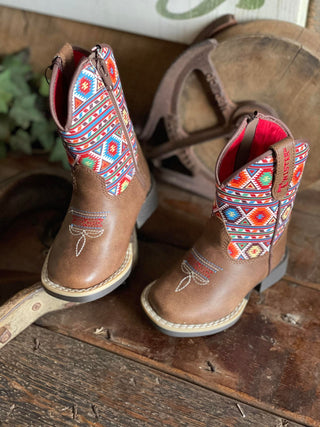 Toddler Twister Daniella Aztec Boots-Kids Boots-M & F Western Products-Lucky J Boots & More, Women's, Men's, & Kids Western Store Located in Carthage, MO