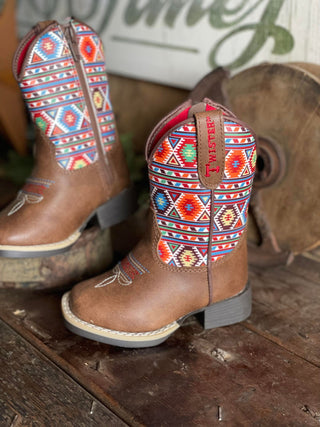 Toddler Twister Daniella Aztec Boots-Kids Boots-M & F Western Products-Lucky J Boots & More, Women's, Men's, & Kids Western Store Located in Carthage, MO