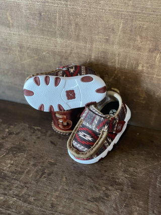 Twisted X Infant Red Aztec Hooey Driving Mocs-Kids Casual Shoes-Twisted X Boots-Lucky J Boots & More, Women's, Men's, & Kids Western Store Located in Carthage, MO
