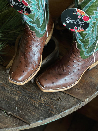 Women's Macie Bean Kango Tobacco Full Quill Ostrich Boot-Women's Boots-Macie Bean-Lucky J Boots & More, Women's, Men's, & Kids Western Store Located in Carthage, MO