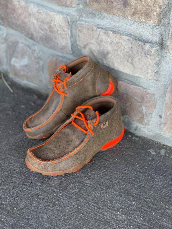 Youth Chukka Neon Orange Driving Mocs-Kids Casual Shoes-Twisted X Boots-Lucky J Boots & More, Women's, Men's, & Kids Western Store Located in Carthage, MO