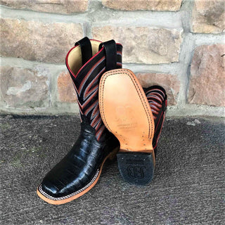 Youth Anderson Bean Black Caiman Print Boot-Kids Boots-Anderson Bean-Lucky J Boots & More, Women's, Men's, & Kids Western Store Located in Carthage, MO