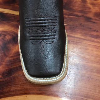 Youth Ariat Chocolate and Maroon Bristo Square Toe Boot-Kids Boots-Ariat-Lucky J Boots & More, Women's, Men's, & Kids Western Store Located in Carthage, MO
