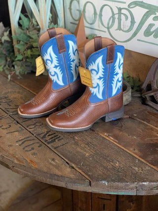Youth Ariat Lonestar Square Boot in Red Dirt and Road / Blue Waves-Kids Boots-Ariat-Lucky J Boots & More, Women's, Men's, & Kids Western Store Located in Carthage, MO